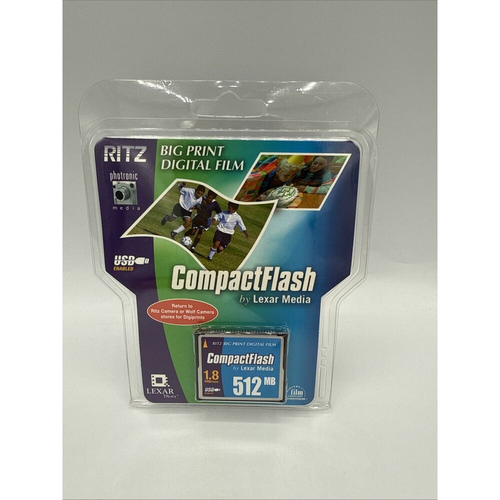 Lexar Ritz 512MB CompactFlash CF Card 1.8MB/s New Sealed